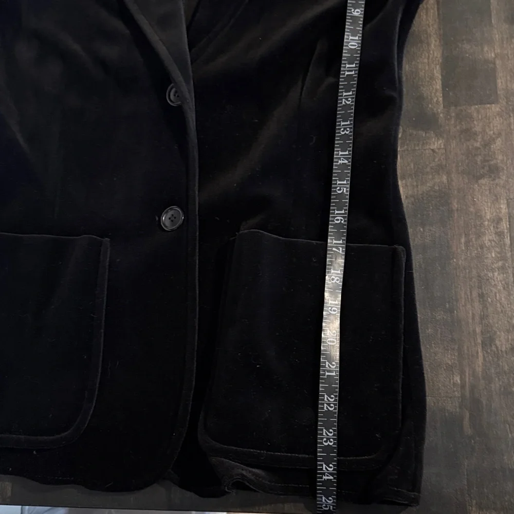 Vintage Butte Knit Black Velvet 2 Button Blazer Size Medium